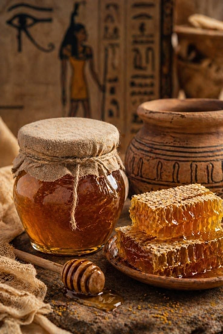Raw forest honey jar with honeycomb